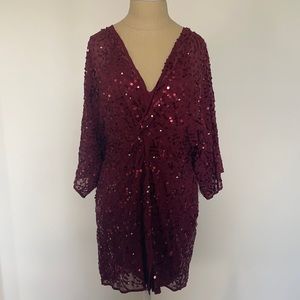 Beautiful maroon sequin dress by Joyfolie/Mia Joy